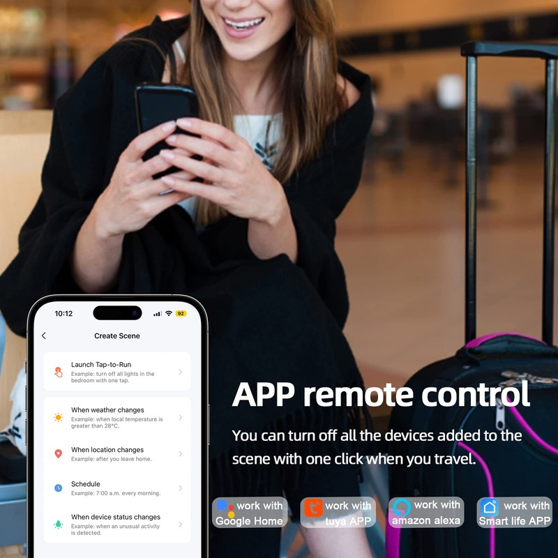 VIPMOON WLAN Switch, 100V-240V Light Switch Relay Module Smart Life/Tuya