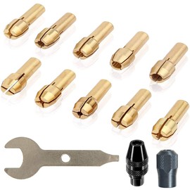 ZOYUBS 0.19 inch (4.8 mm) Shank Collet Chuck Set for Rotary Tool Set, Motor Collet [Size 0.5, 0.8, 1.0, 1.6, 1.8, 2.0, 2.2, 2.4, 3.0, 3.2mm] Drill Chuck Compatible Collet Allen for Rotary Tool Set, Dremel Rotary Tool, Cordless Mini Router MICRO( Micro) R