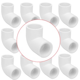 Lswteiz 10Pack 3/4" Slip x Female Thread 90 Degree Elbow PVC Pipe Fittings Connector SCH40 3/4IN Socket to Female Threaded Elbow PVC Corner Adapter Pipe Fitting for Sprinkler, Irrigation