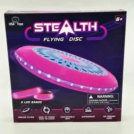 USA Toys STEALTH Flying Disc Toy 49 LEDs Glow in The Dark Disk 2 LED Arm Bands NEW
