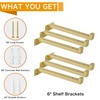 EZYDECOR 6Pcs Floating Shelves Brackets Heavy Duty Wooden Shelf Brackets