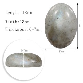 mookaitedecor Labradorite Rune Stones Set of 25, Engraved Elder Futhark Alphabet Symbol Cabochon Carved Runes Stones for Divination Wicca Supplies