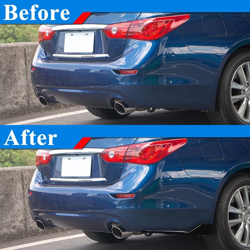 Rolling Gears Q50 Rear Bumper Lip Splitter Diffuser Canards Compatible