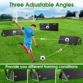 RINREA 3-in-1 Soccer Rebounder Board, Foldable Rebounder Soccer Wall, Portable Soccer Goal Kick Back Trainer for Passing and Bounce Back Training (32"x12")