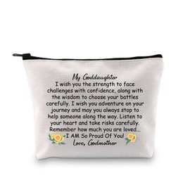 MBMSO Goddaughter Makeup Bag Goddaughter Gifts from Godmother Goddaughter Christian Gifts Baptism Gifts Cosmetic Travel Toiletry Bag, My Goddaughter bag, medium