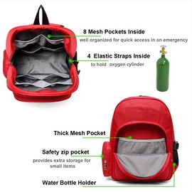 First Aid Bag Empty Medical Backpack for Emergency Bags First Responder Trauma Treatment with 13 Pockets for School Outdoor Hiking Travel Field Trips Camping Daycare road trip essentials for vacation