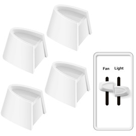 Hoolerry 4 Pcs Dimmer Switch Knob Dimmer Replacement Knob Compatible Replacement Set of Two Split for Compatible with Lutron Skylark Fan Speed & Light Control (White)
