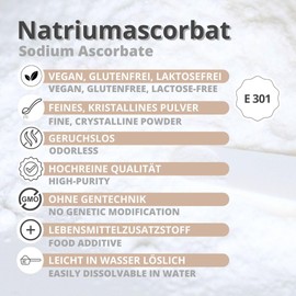 Natriumascorbat Pulver 500g Antioxidationsmittel Lebensmittelqualität E301 Vitamin C