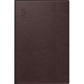 rido/idé Partner/Industrie I Pocket Diary (2025), 2 Pages = 1 Week, A7, 224 Pages, Leather Cover, Dark Red