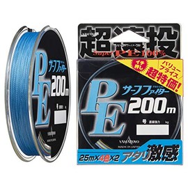 YAMATOYO PE Line, PE Surf Fighter, Long Cast, 656.2 ft (200 m), No. 1.2, 176.6 lbs (8 kg), 4 Strands, 4 Colors