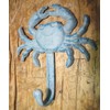 Vintage 3 Heavy Cast Iron Blue Crab Towel Hanger Coat