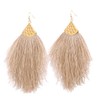 Vine Gems Fringe Feather Earrings for Women - Boho Tassel
