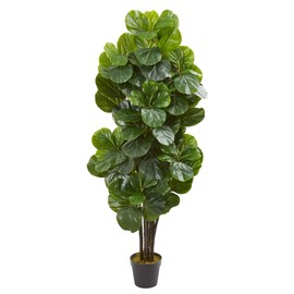 Nearly Natural 5-Ft. Fiddle Leaf Fig Artificial Silk Trees, Green
