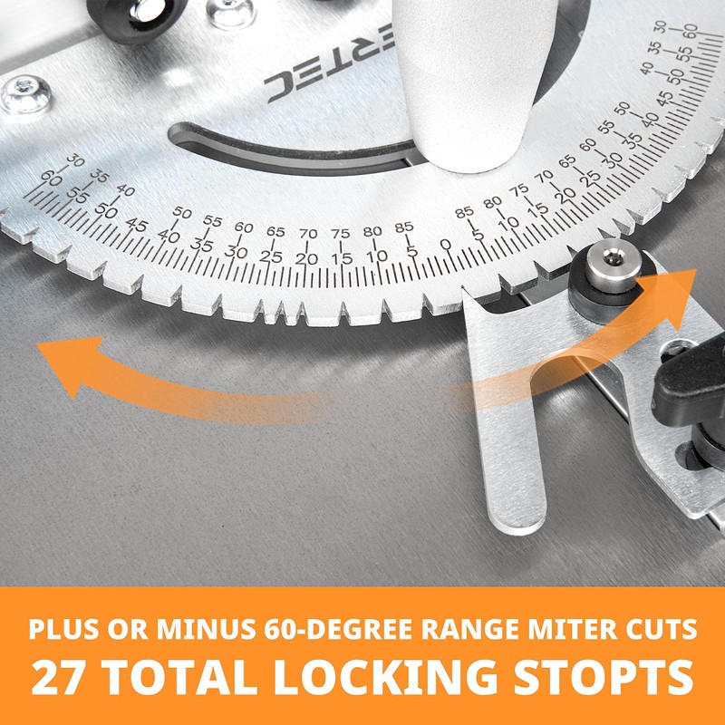 POWERTEC Universal Table Saw Miter Gauge and Aluminum Miter Bar,