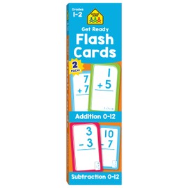 School Zone - Get Ready Flash Cards Addition & Subtraction 2 Pack - Ages 6 to 7, 1st Grade, 2nd Grade, Addition, Subtraction, Early Math, Problem-Solving, and More