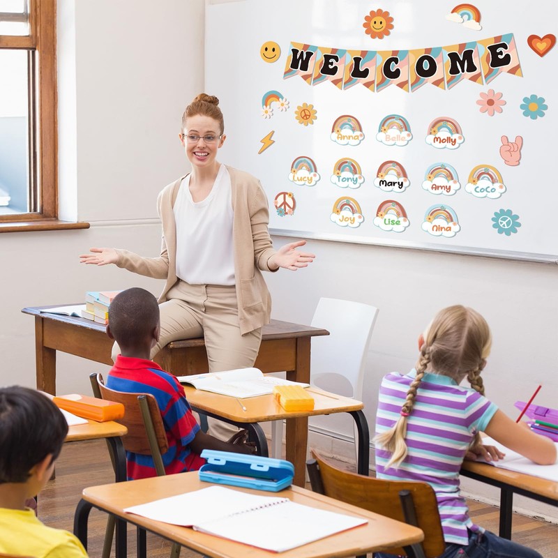 61pcs Retro Welcome Back to School Bulletin Board Welcome Poster