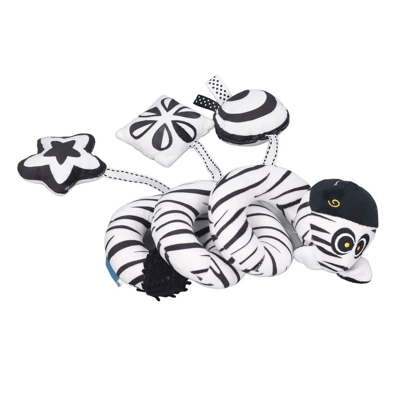 Baby Plush Animal Stroller Toys Black and White Spiral Activity