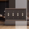 Amerelle 149T4DB Chelsea Wallplate, 4 Toggle, Aged Bronze