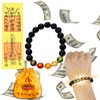 GOLDEN SMILE 10mm Black Obsidian Feng Shui Bracelet | Five-Path