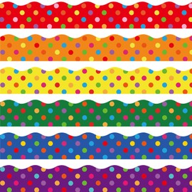 Containlol 59 Feet Christmas Bulletin Board Decorations, Red Green Polka Dot Trim Border Roll, Merry Christmas Scalloped Borders for Xmas Winter Classroom School Office Chalkboard Wall Party Decor