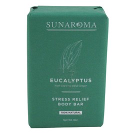 Sunaroma Soap Bar Eucalyptus With Tea Tree + Ginger 8 Ounce (2 Pack)