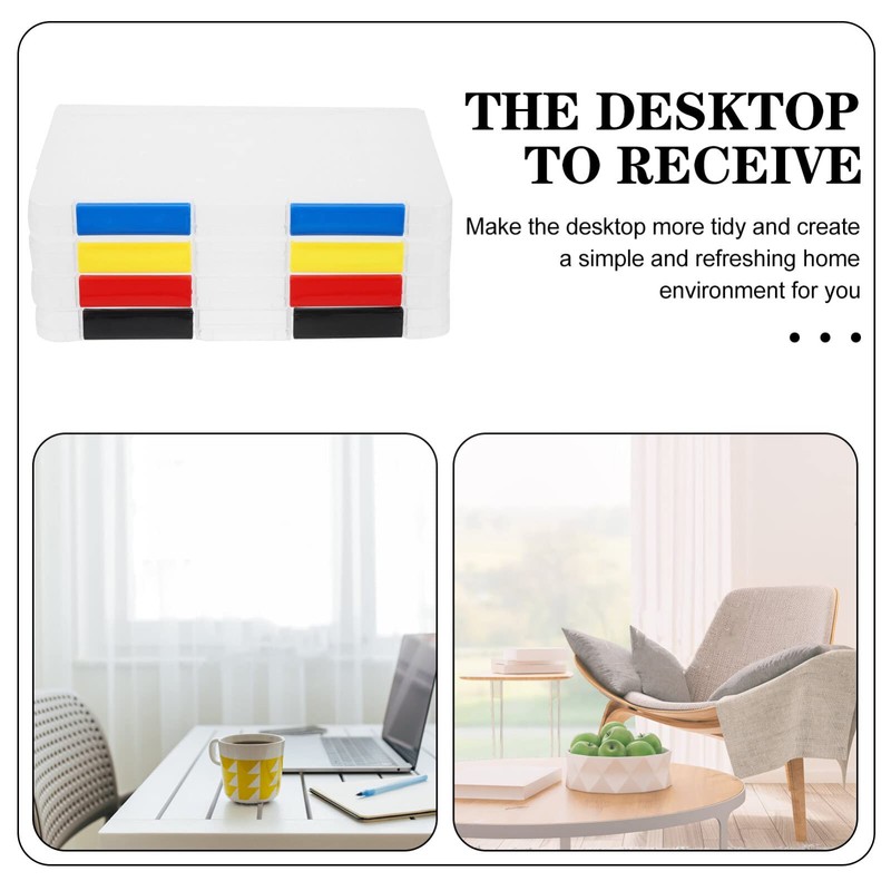 Operitacx 4 Pieces Clear Organiser Box Storage Box File Box