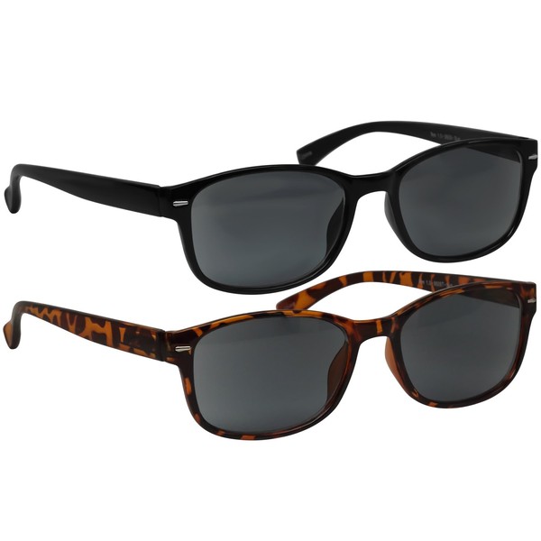 Reading Sunglasses - HP9505 - 2 PACK - 1 Sun Black - 1 Sun Tortoise -1.50