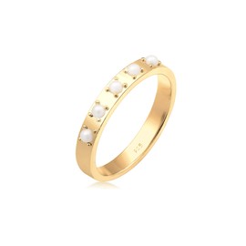 Elli Women's Elegant Simple Ring with Synthetic Pearls, Silver, Pearl