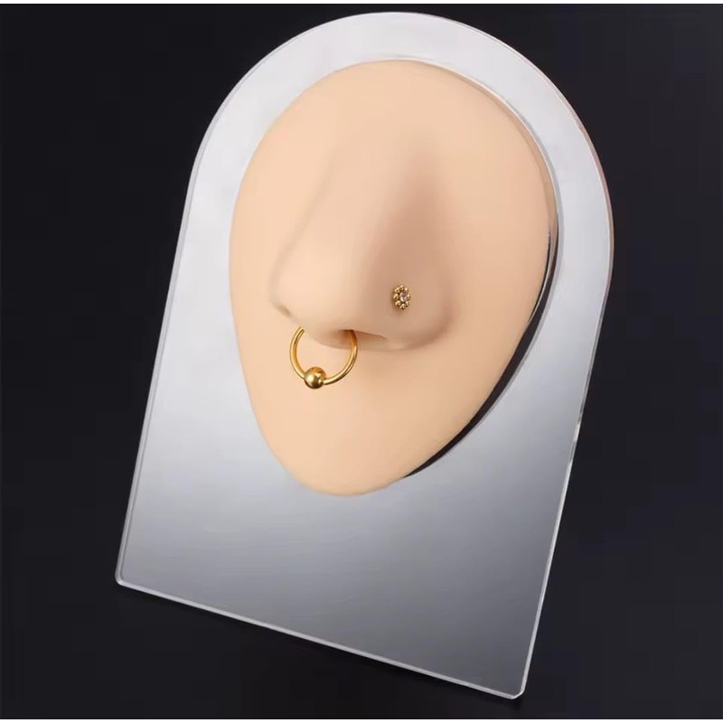 Nariz de Silicona para Práctica de Piercing con Base de