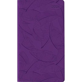 Ladytimer Slim Deluxe Purple 2024 Pocket Calendar 9 x 15.6 cm Tucson Cover with Embossed Motif Weekly 128 Pages Alpha Edition