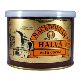 Greek Macedonian Halva with Cocoa Net Weight 500gr Tin can