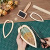 BENECREAT 4Pcs Macrame Supplies Set, Wooden Macrame Leaf Template, 3Pcs