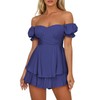 Pink Queen Women's Boho Dress Mini Romper Summer Short Bandeau