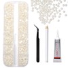1600Pcs 4mm Beige Flat Back Half-Round Pearls Set for Crafting