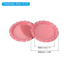 PATIKIL 100 Pieces Bottle Caps for Crafts, 1 Inch Decorative Double Sides Printed Flat Bottle Caps Bulk for DIY Pendants Scrapbooks Badge, Pink