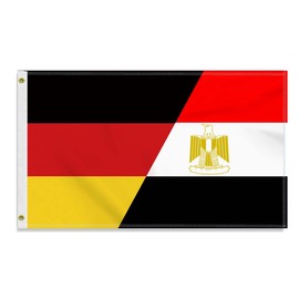 Large 90 x 150 cm Germany Egypt Flag, Large 150D German Egypt Friendship Banner, Durable Germany Flag Doube Side Print Decor Brass Eyelets Large Egypt
