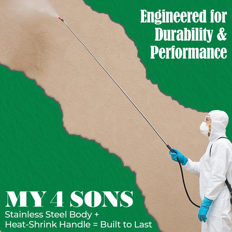 MY4SONS – 14ft Telescoping Spray Wand with Coiled Hose –