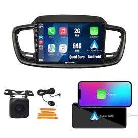 Kunfine Car CarPlay Android Auto Navigation Stereo GPS Radio Reverse Camera Display 10" IPS Touchscreen Headunit Tablet Pad Media Player for Kia Sorento 2014-2017, if Applicable Quad Core 2G+64G