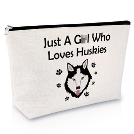 Sfodiary Husky Lover Gift Makeup Bag Dog Lover Gift for Women Pet Lover Gift Cosmetic Bag Husky Owner Gift Animal Lover Gift Husky Mom Gift Travel Cosmetic Pouch for Birthday Christmas Gift