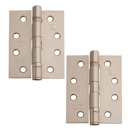 Excel XL868 Pair of 4" Grade 11 Door Hinges, Satin Nickel