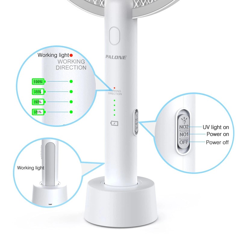 PALONE Electric Fly Swatter Racket 2 Pack, USB Rechargeable Mosiller