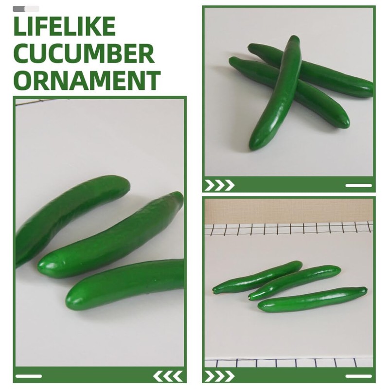 ABOOFAN Artificial Cucumber,4pcs Lifelike Green Cucumber Fake Realistic Plastic Vegetable
