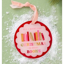 Books for Christmas Ornament Wishlist of Books Christmas Holiday Round Disc Christmas Tree Decoration 2 Sided - 3.5 Inch