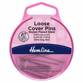 Hemline Loose Cover Pins, 30mm, pk of 6, in Flip Top Box