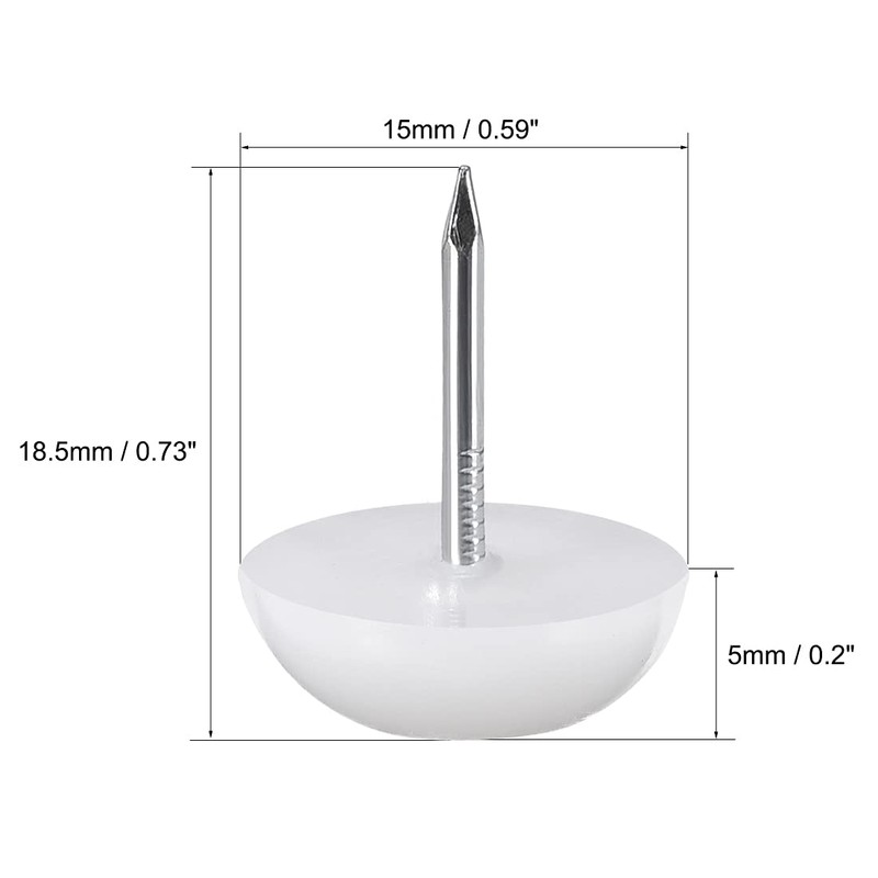 sourcing map Furniture Feet Nail Plastic Glide Nails Chair Table