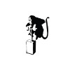 Unbranded Banksy Monkey Detonator BLACK vinyl decal weatherproof 6 x