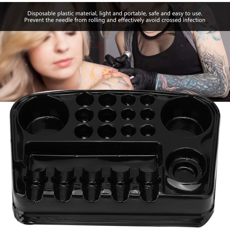 Soporte de tatuaje para taza de tinta de pigmento, 12