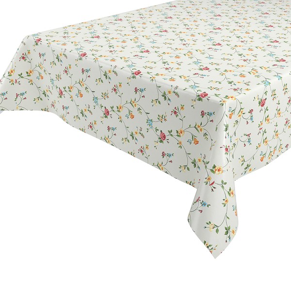 BEAUTEX Classic Floral Oilcloth Tablecloth Oilcloth Wipe Clean Garden Tablecloth