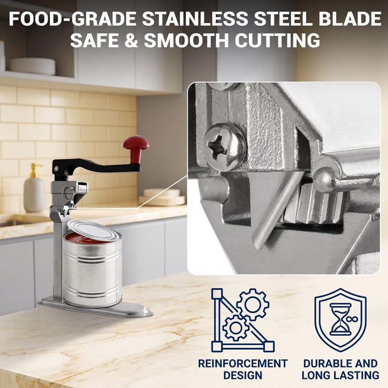 Commercial Can Opener, Heavy Duty Manual Table Mount for #10