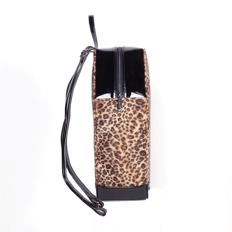 Rock Rebel Leopard Print Coffin Backpack